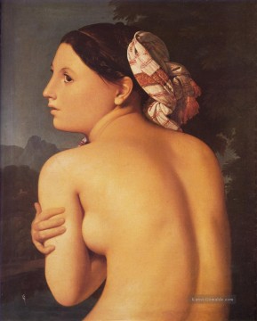  Auguste Malerei - Halbfigur eines Badende Nacktheit Jean Auguste Dominique Ingres